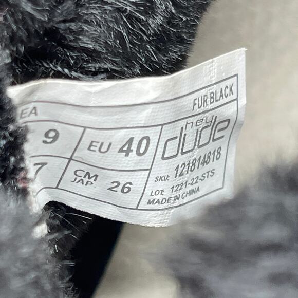 Hey Dude Lea Shoes Womens Size 9 Black Fur Lined Casual Comfort Boots Sneakers - Picture 8 of 8